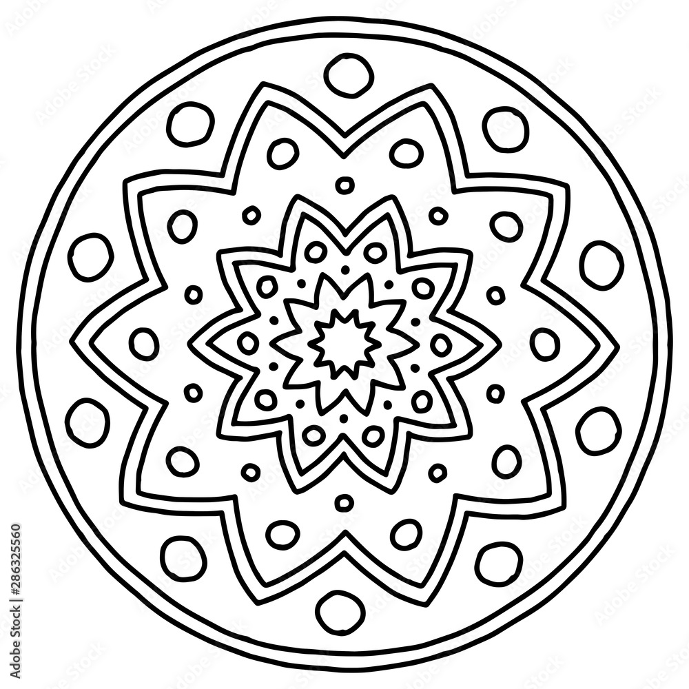 Mandala zum Ausmalen Stock Illustration | Adobe Stock