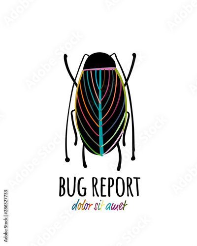 Funny beetle icon for your design