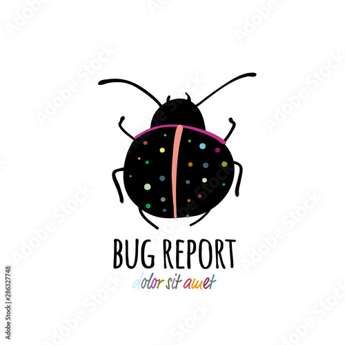Funny beetle icon for your design