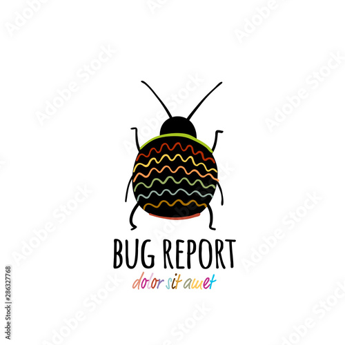 Funny beetle icon for your design