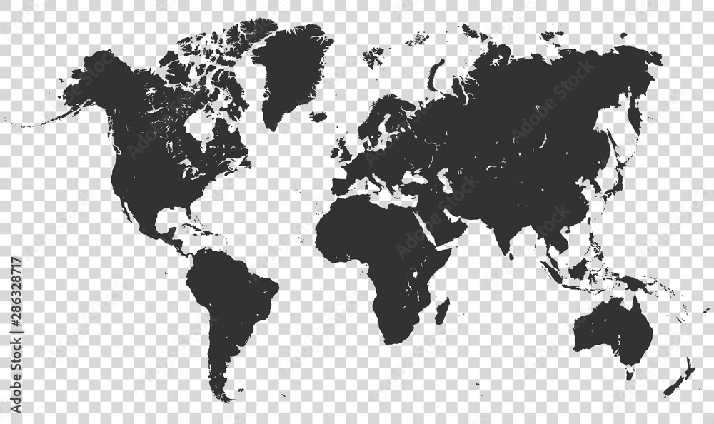 Obraz premium world map on transparent background
