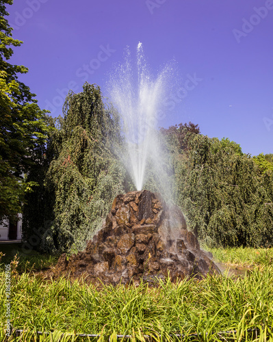 Stone fountain in the Lichtentaler Allee, called pineapple. In the spa park of Baden-Baden, Germany photo