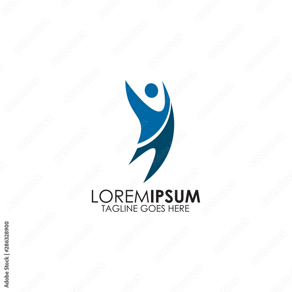 Human character icon logo design vector template Human character icon logo design vector template