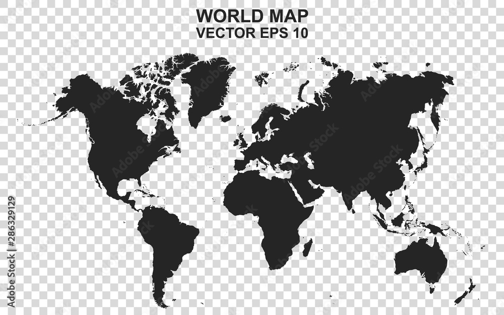world map on transparent background - obrazy, fototapety, plakaty 