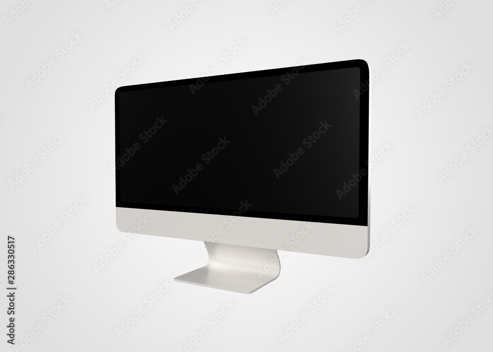 Computer Desktop Freestanding Modern on White background 3D Render Computer Desktop Freestanding Modern on White background 3D Render