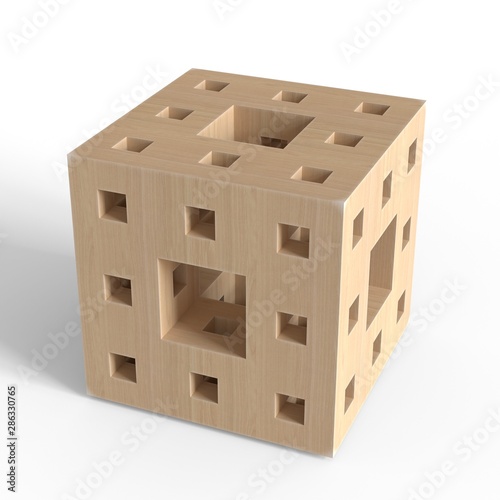 Abstract wooden cube