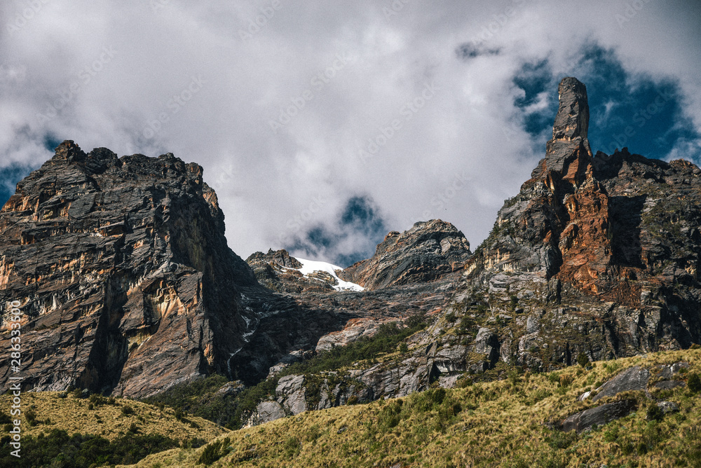Mountain Landscapes on Santa Cruz Trek in Huscaran National Park in the Cordillera Blanca in Northern Peru Mountain Landscapes on Santa Cruz Trek in Huscaran National Park in the Cordillera Blanca in Northern Peru