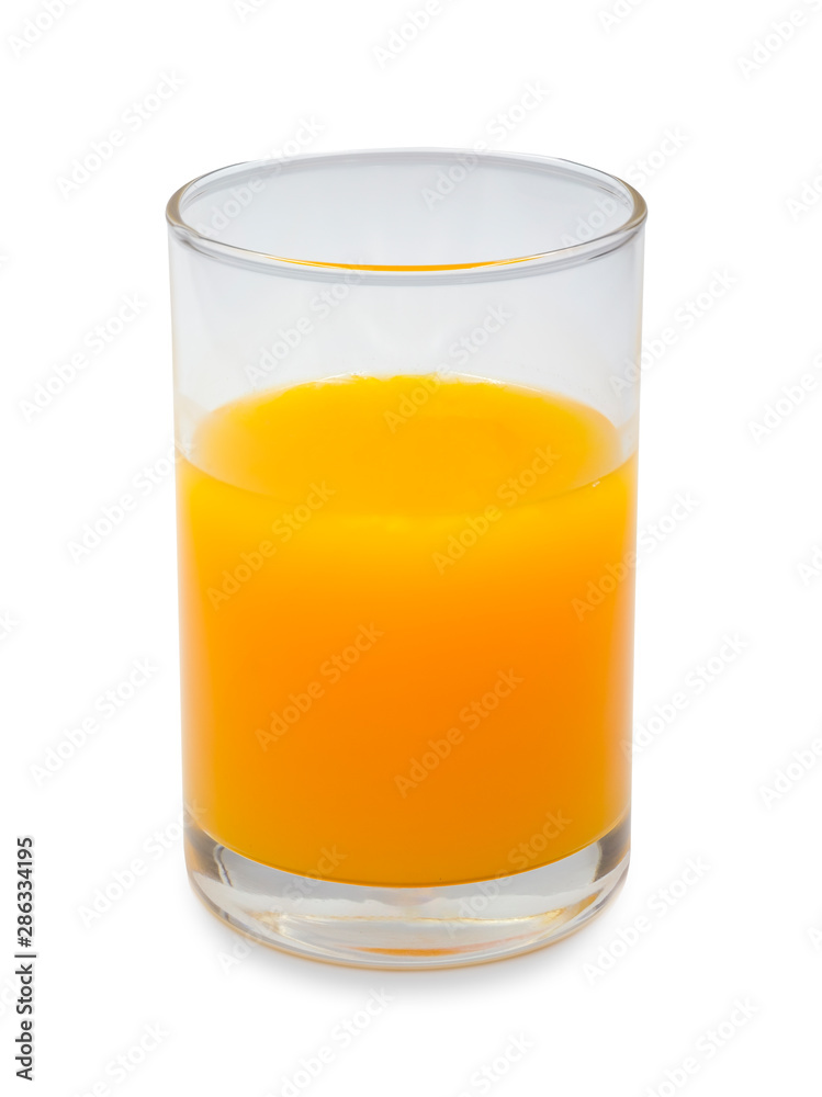 Glass of fresh orange juice isolated on white background. Glass of fresh orange juice isolated on white background.