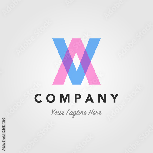 AV letter a letter v initial overlapping overlap logo design illustration