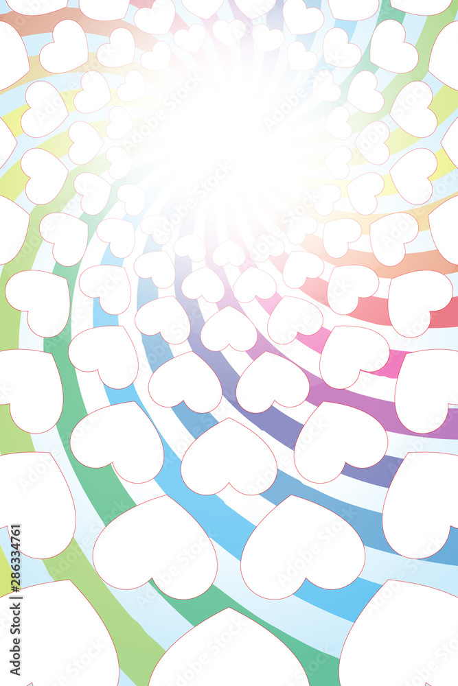 Background Wallpaper Vector Illustration Design Clip Art Art Free Free Size Image ベクターイラスト背景素材 レインボーカラー ハートパターン エンターテインメントショービジネス 渦巻 Stock Vector Adobe Stock