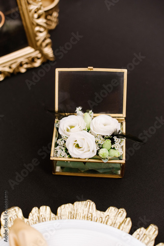 Beautiful and stylish wedding accessory made of glass for the marriage ceremony.