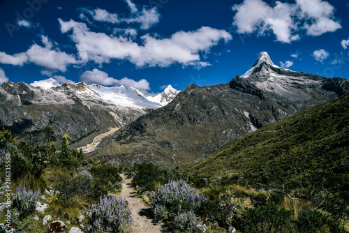 Wallpaper Mural Mountain Landscapes on Santa Cruz Trek in Huscaran National Park in the Cordillera Blanca in Northern Peru  Torontodigital.ca