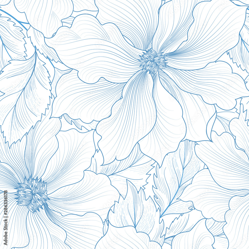 Floral seamless pattern. Flower background. Flourish tiled wallpaper with flowers.