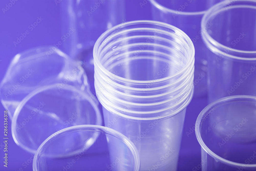 single use plastic cup. concept of recycling plastic, plastic waste single use plastic cup. concept of recycling plastic, plastic waste