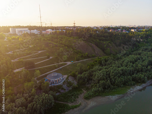 Aerial top vew of winding r...