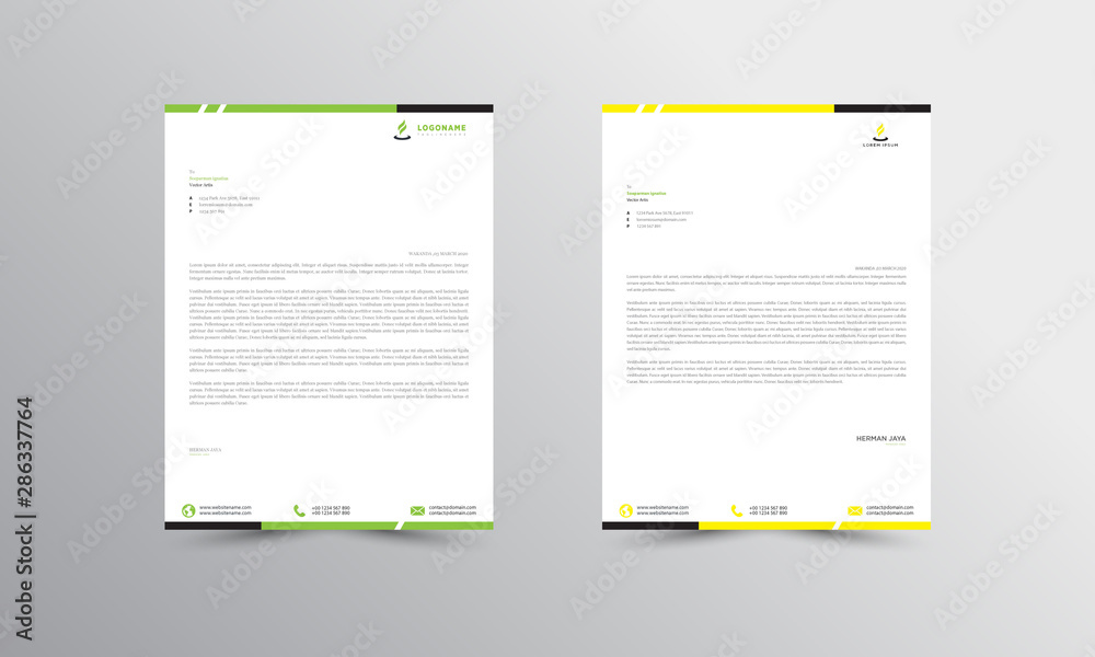 green and yellow Abstract Letterhead Design Template - vector Stock ...