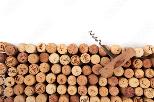 Butt ends of wine corks with white space for your own text - image photo