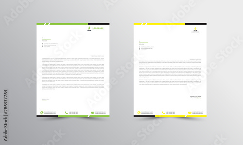 green and yellow Abstract Letterhead Design Template - vector