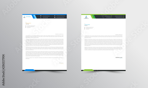 blue  and green Abstract Letterhead Design Template - vector