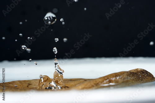 Water drops photographed with higspeed flashes and dropper in the studio © helfei