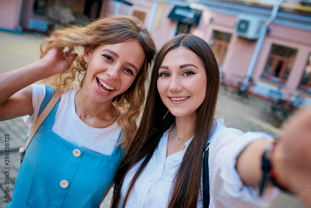 Selfie of two girlfriends Selfie of two girlfriends