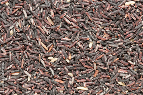 Close up of black rice, Top view