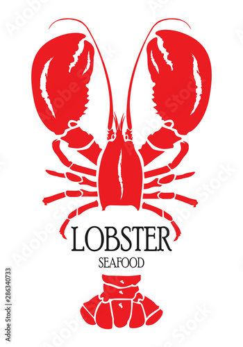 Lobster Silhouette Icon on White Background. Vector - Vector