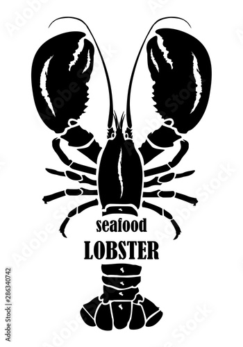 Lobster Silhouette Icon on White Background. Vector - Vector