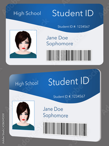 Here is a mock student ID card.