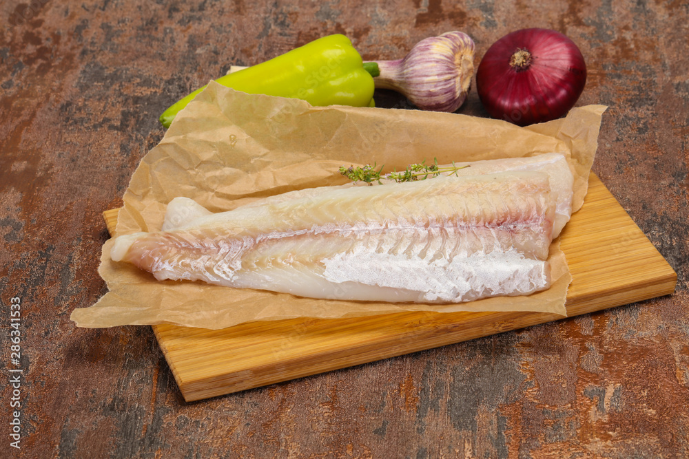 Pollack fillet raw ready for cooking Pollack fillet raw ready for cooking
