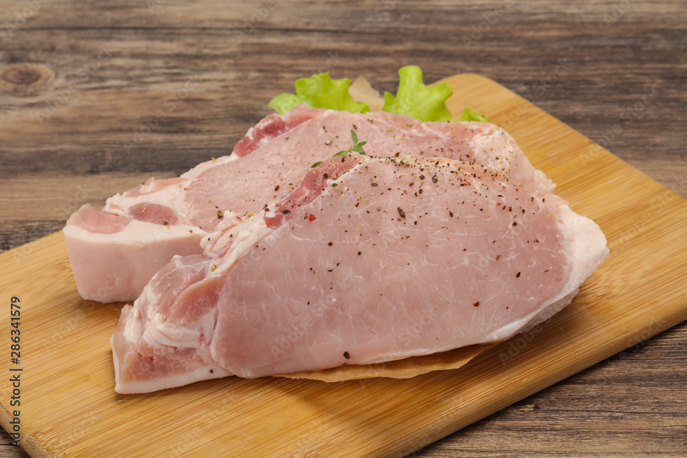 Raw pork meat steak for grill Raw pork meat steak for grill