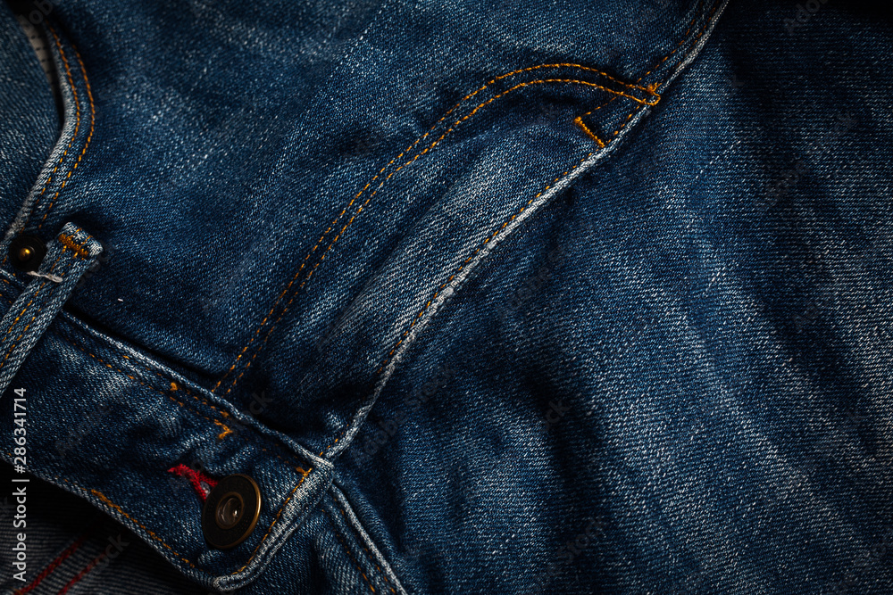 Fototapeta premium Denim jeans texture denim jeans-front view