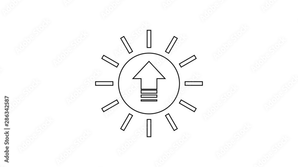 Black Sunset line icon on white background. 4K Video motion graphic animation Black Sunset line icon on white background. 4K Video motion graphic animation