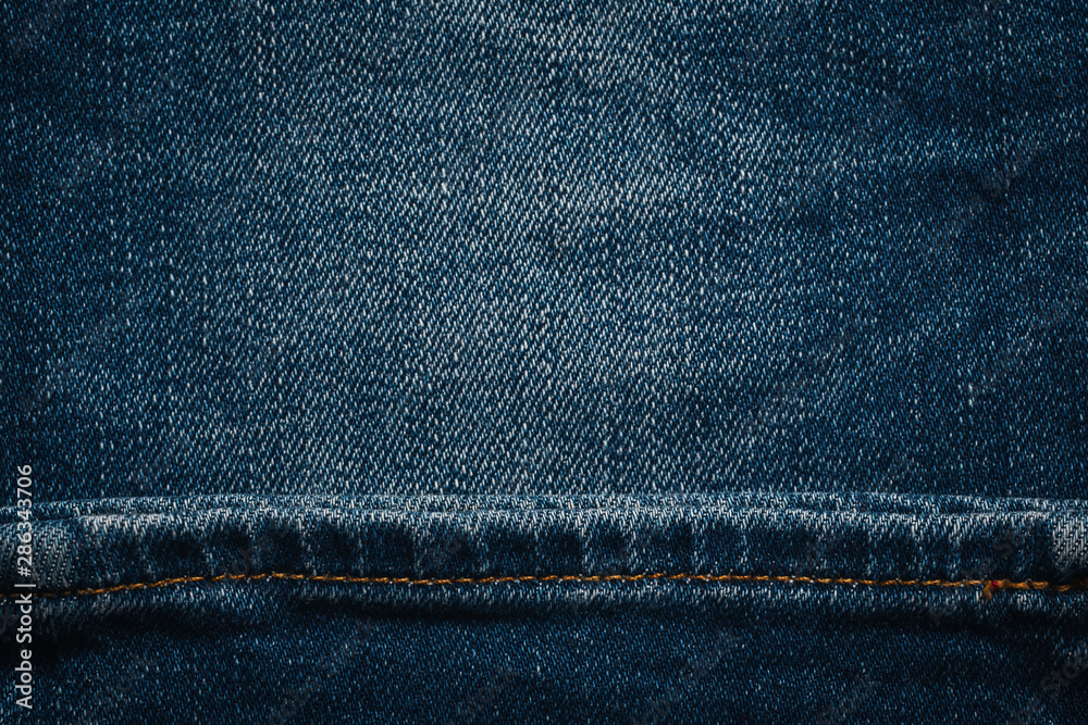 Blue Jeans Detail with Seam Close Up View Blue Jeans Detail with Seam Close Up View