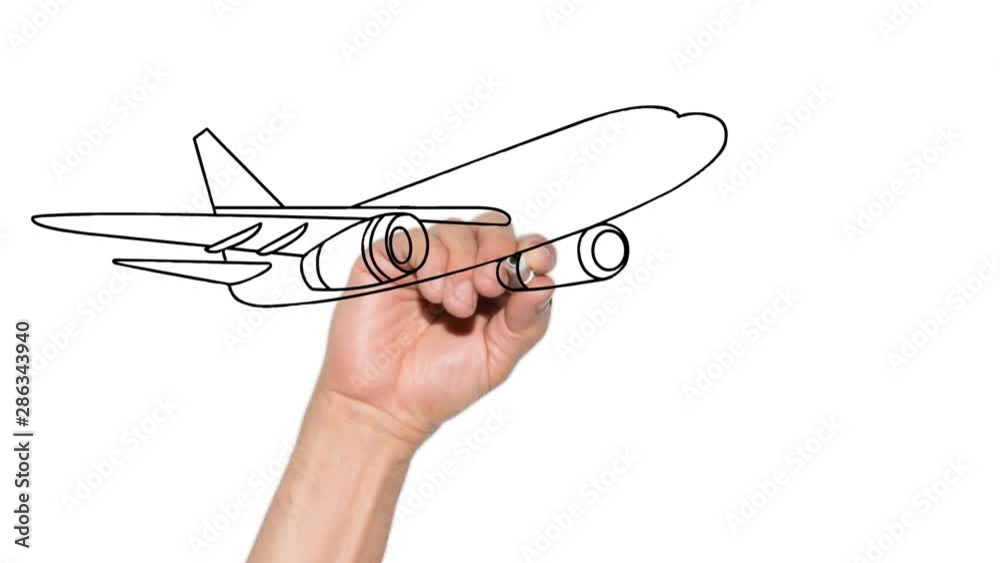 avion et nuages tableau transparent