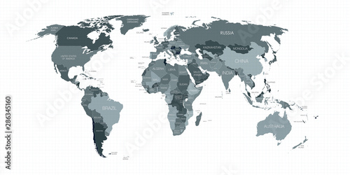 world map divided by countries