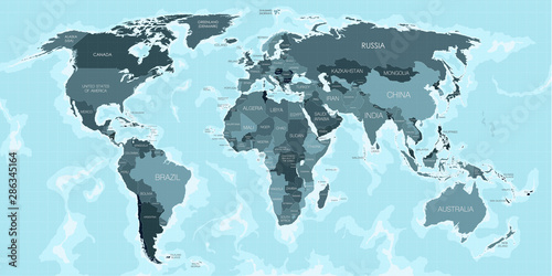 world map divided by countries
