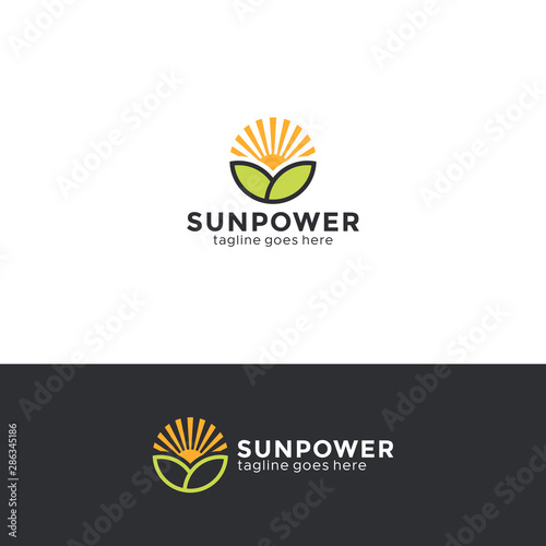 Sun, solar energy logo template