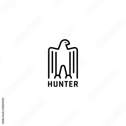 Eagle logo vector design, falcon logotype template, hawk illustration