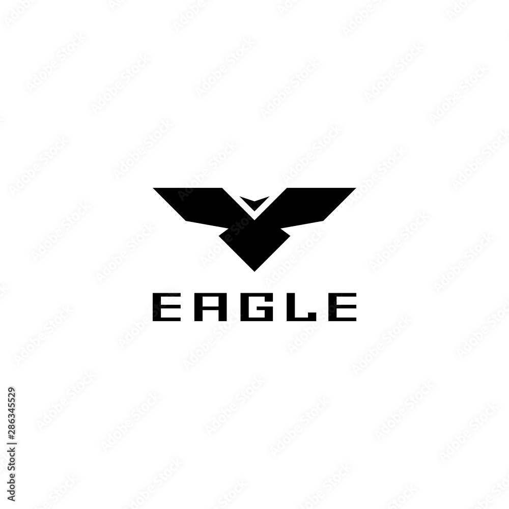 Obraz premium Eagle logo vector design, falcon logotype template, hawk illustration