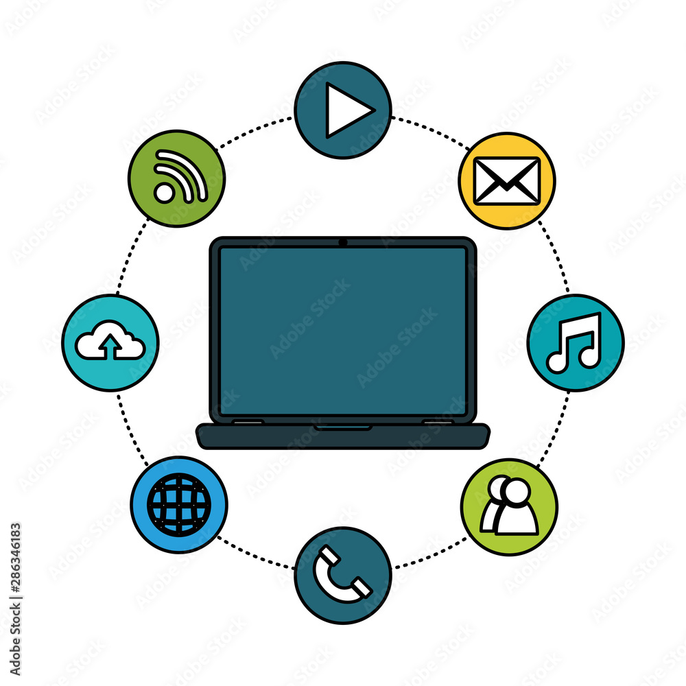 Social media and multimedia vector design Social media and multimedia vector design