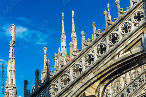 White marble statues on the...