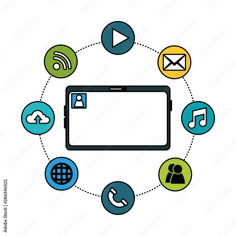 Social media and multimedia vector design Social media and multimedia vector design