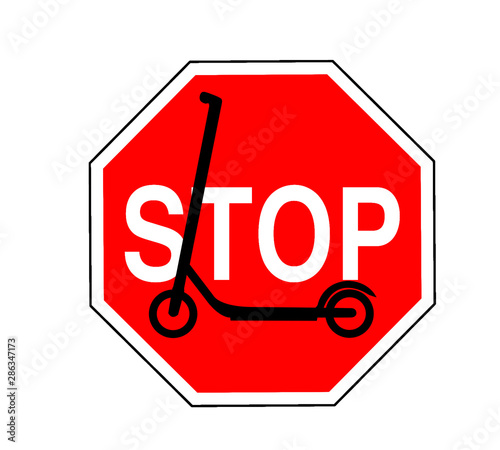 Obraz na płótnie E-Scooter Stopschild