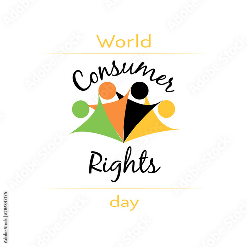 Illustration of World consumer rights day letetring. For advertising, marketing, bussines needs.