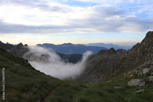 view of cloudy mountains