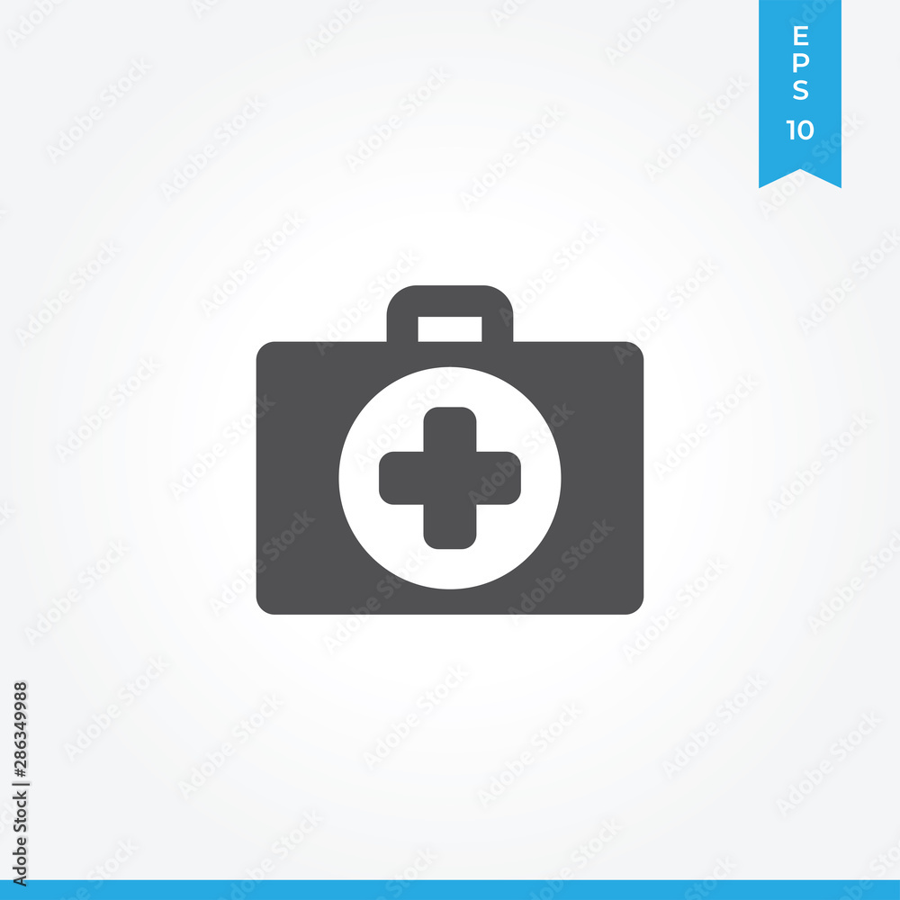 First aid vector icon, simple car sign. First aid vector icon, simple car sign.