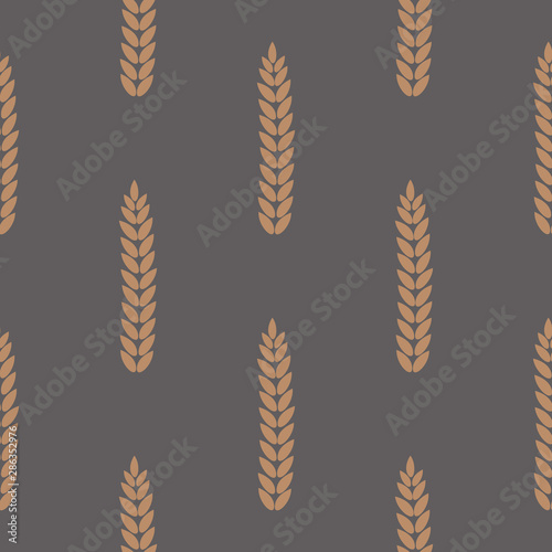 Seamless pattern with ears of wheat.