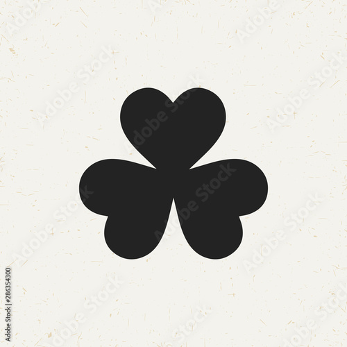 Flat minimal three leaf clover icon. Simple vector three leaf clover icon. Isolated three leaf clover icon for various projects.