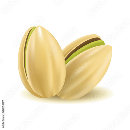 Realistic Detailed 3d Pistachio Nuts Set. Vector